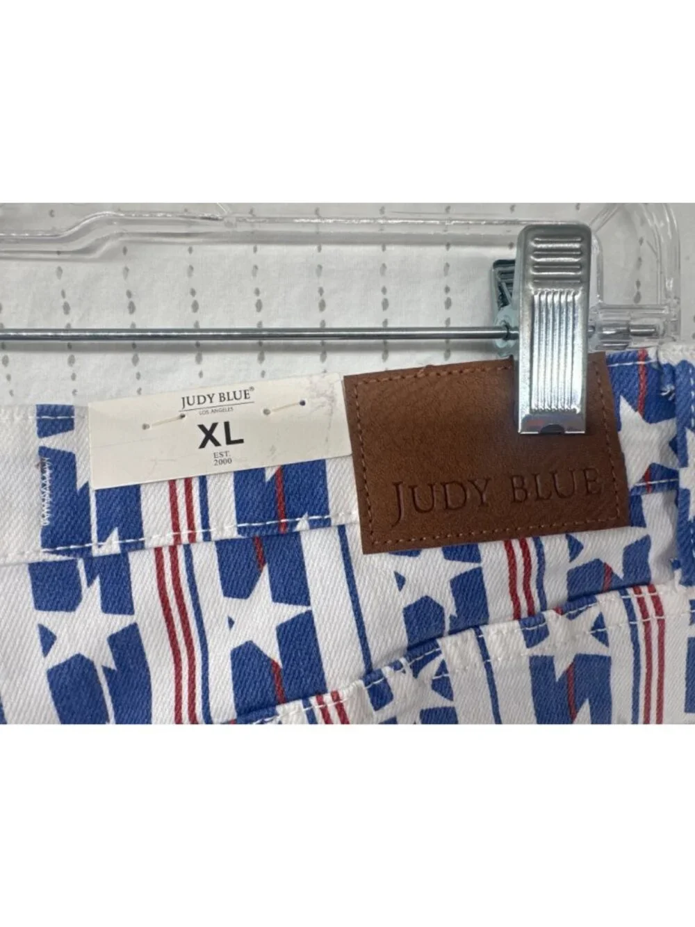 Judy Blue Women Short Sz XL Red/White/Blue Stars&Stripes Americana Patriotic NWT - Picture 8 of 16